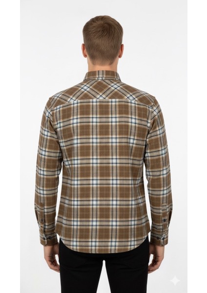 Erkek Klasik Ekose Flamel Gömlek 8018 modelleri