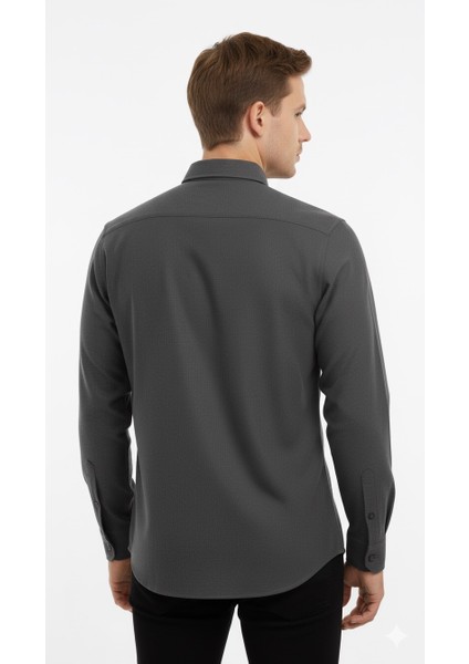 Erkek Düz Klasik Flamel Gömlek 8021 modelleri