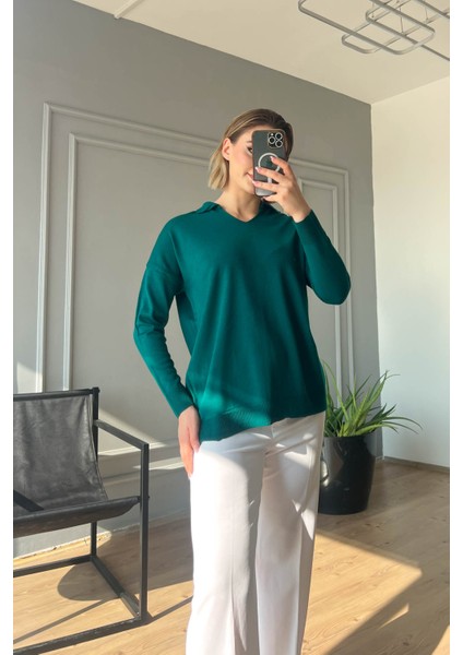 Kadın Polo Yaka Triko Kazak 5424 fırsatları