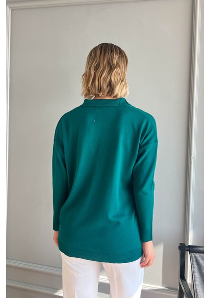 Kadın Polo Yaka Triko Kazak 5424 indirimleri