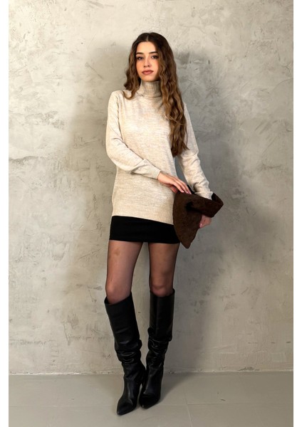 Kadın Ponpon Desenli Yarım Balıkçı Triko Kazak 5200 indirimleri