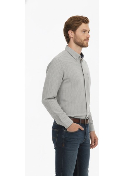 Erkek Klasik Çizgili Flamel Gömlek fiyatları
