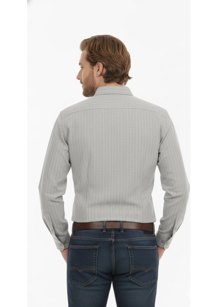 Erkek Klasik Çizgili Flamel Gömlek modelleri