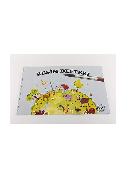 Adet Karton Kapak Spiralli Resim Defteri 35 x 50 cm 25 Yaprak modelleri