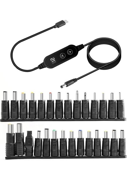 Dc'ye Adaptör Kablosu, 5V 9V 12V 15V 20V Ayarlanabilir Gerilim, Açma/kapama Anahtarlı Tip C Fiş Kablosu Adaptörü, Yönlendirici/dizüstü Bilgisayar/dizüstü Bilgisayar/usb Hub/daha Fazlası Için 28
