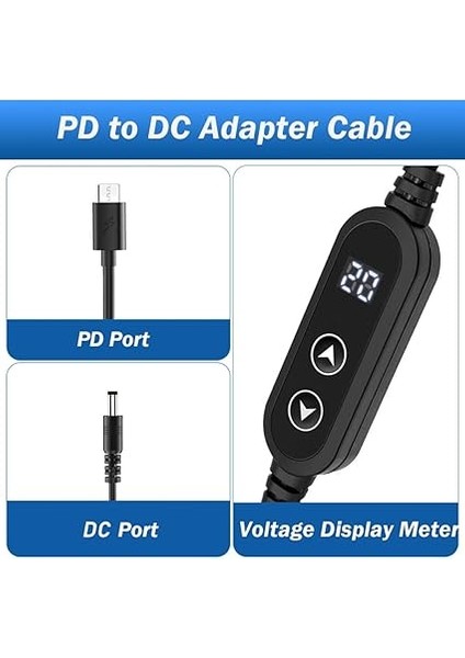 Dc'ye Adaptör Kablosu, 5V 9V 12V 15V 20V Ayarlanabilir Gerilim, Açma/kapama Anahtarlı Tip C Fiş Kablosu Adaptörü, Yönlendirici/dizüstü Bilgisayar/dizüstü Bilgisayar/usb Hub/daha Fazlası Için 28 indirimleri