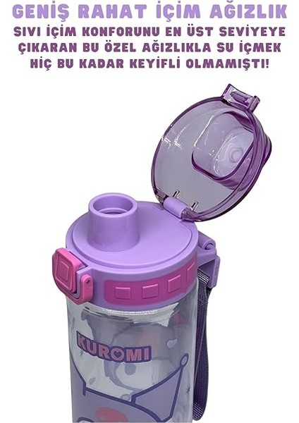 700ML Kuromi Rahat Içim Ağızlıklı Kulplu Kilitlenebilir Su Matarası fırsatları
