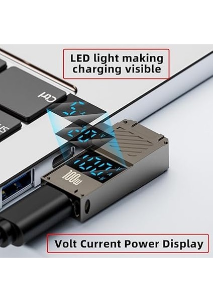 USB C - Dc Adaptörü, USB C Dişi - Dc (4,5 x 3,0 Mm), Hp Pd Jak Konnektörü 100 W, Güç Göstergesi ile Dizüstü Bilgisayar Hızlı Şarj indirimleri