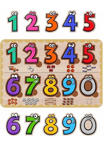 Sayılar, Sayı Bul Tak Alt Kısım Baskılı Çocuklar Için Ahşap Puzzle modelleri