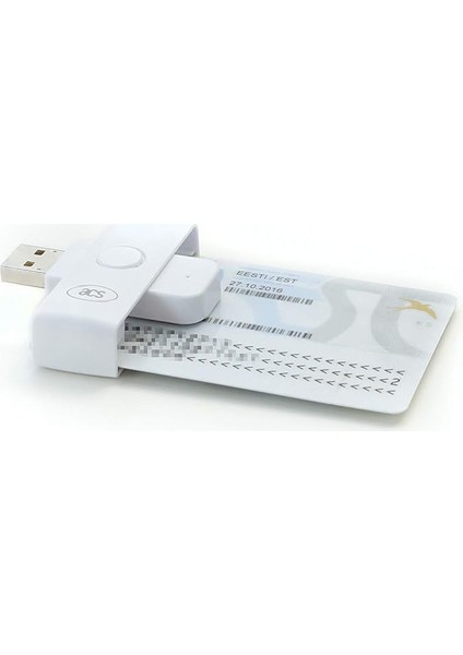 ACR39U-N1 Pocketmate Iı, USB Çip Kart Okuyucu, Akıllı Kart Okuyucu, Küçük Katlanabilir (Beyaz)