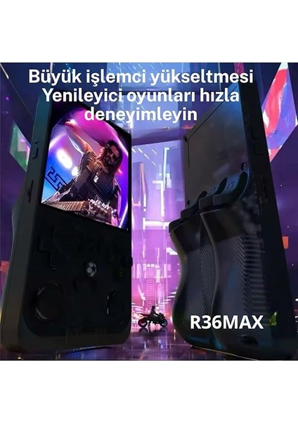 R36 Max Retro Modern Oyun Konsolu Akos Işletim Sistemli 21.000 Oyunlu 4 Inç Çanta Hediyeli fırsatları