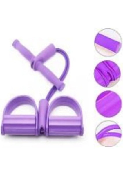 Mor Body Trimmer Ayaklı Direnç Lastiği - Pilates Lastiği - Fizik Tedavi Lastiği Mor