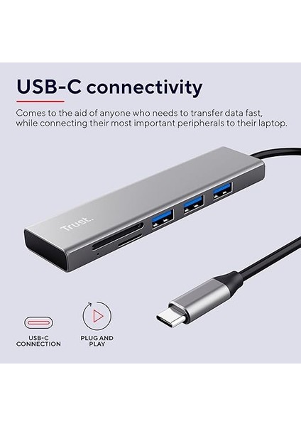 Halyx Hızlı Usb-C Hub ve Kart Okuyucu, USB 3.2 Gen 1, Sd ve Mikro Sd Kart Okuyucu 104 Mbit/s, (Mikro) Sd, Sdhc ve Sdxc, 2 Tb, Pc, Macbook, Chromebook, Laptop fiyatları