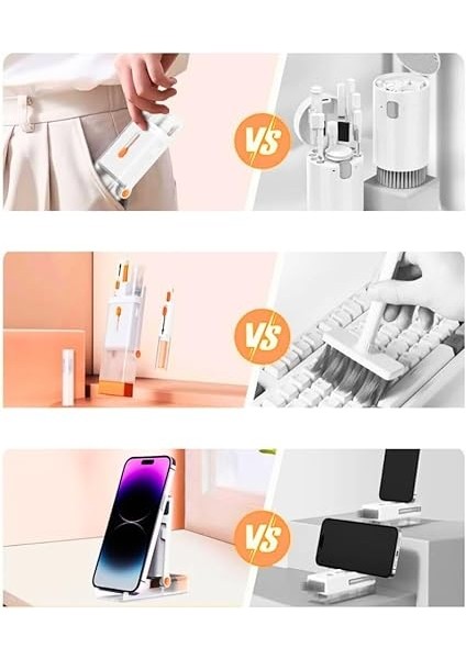Trend Çok Fonksiyonlu Temizlik Seti Fırça/ekran Silme Özelliği ve Telefon Standı Katlanabilir Notebook/laptop/klavye/macbook ile Uyumlu ve Telefon/tablet/pc/airpods ile Uyumlu Temizleme Kiti fiyatları