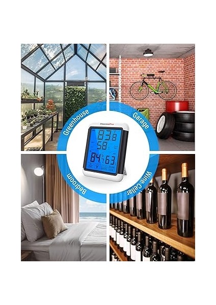 TP65 Kablosuz Termo-Higrometre Dijital Termometre Higrometre Iklim Monitörü Kablosuz Dış Mekan Sensörlü Kablosuz Hava Istasyonu, 60M'YE Kadar Menzil fırsatları