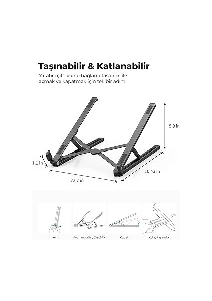 Saiji X2 Taşıma Çantalı Alüminyum Notebook Laptop Standı Siyah fiyatları