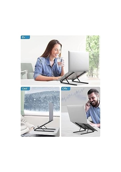 Saiji X2 Taşıma Çantalı Alüminyum Notebook Laptop Standı Siyah indirimleri