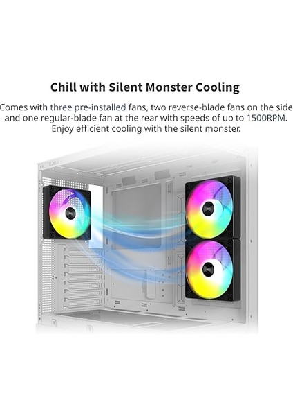 Xr, Atx Mid-Tower Pc Oyun Kasası, 3 x 120MM Argb Pwm Fanlar Önceden Yüklenmiş, Tam Görünüm Çift Temperli Cam Panel, Ahşap Tahıl Tasarım G/ç Arabirimi, 4090 Gpu'ları Destekleyin, 360MM Radyatör modelleri