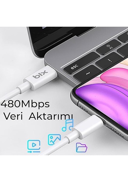 BXUC65FTA 65W Pd Typ-C Girişli Macbook Pro/air Şarj Cihazı, MacBook Air/pro 13/14/15/16 Inç LED Göstergeli ve Tüm Type-C Cihazlarıyla Uyumlu 2 Metre Type-C’den Type-C’ye Kablo modelleri