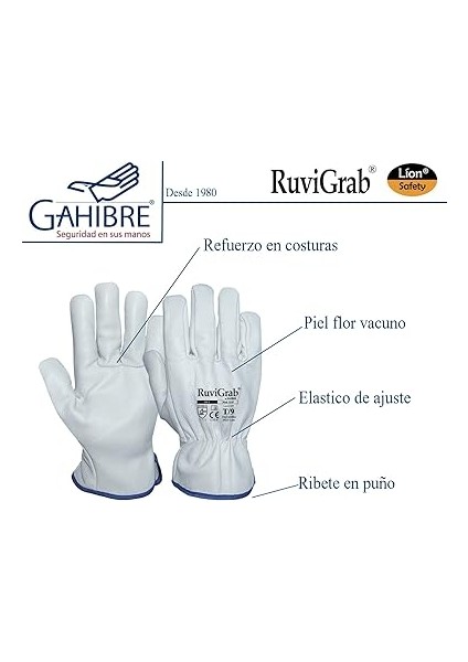 - Doğal Sığır Derisi Iş Eldiveni - Bahçe Eldivenleri - Deri Eldiven - Inşaat Deri Eldiven indirimleri