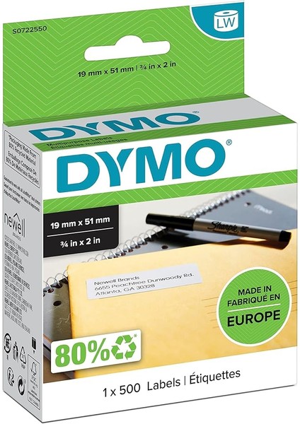 S0722550, Lw Çok Amaçlı Etiket, (19X51 Mm) 500 Etiket/paket - (11355 )