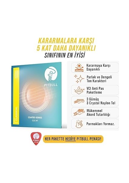 Klasik Gitar Teli Coated Seri Normal Tansiyon Set Ccg Nt modelleri