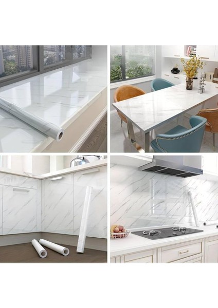 Suya Dayanıklı Mermer Desenli 5mt x 60CM Mutfak Tezgah Dolap Lavabo Yapışkanlı Folyo Kaplama Kağıdı fiyatları