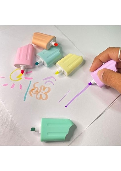 Özel Tasarım 6'lı Fosforlu Dondurma Kalem modelleri