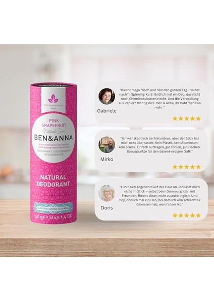 Ben &amp; Anna Pink Grapefruit Vegan Deodorant Stick 40 G 94958 modelleri
