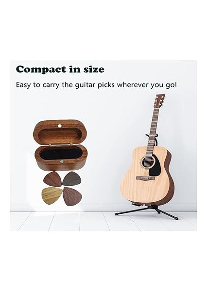 Gitar Penası Seti, 4 Adet Ahşap, Doğal Ahşap, Gitar Penası, Mini Gitar Kutusu modelleri