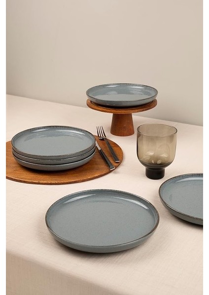 Porselen Moderna 6 Parça 19 cm Pasta Tabağı Mavi fiyatları