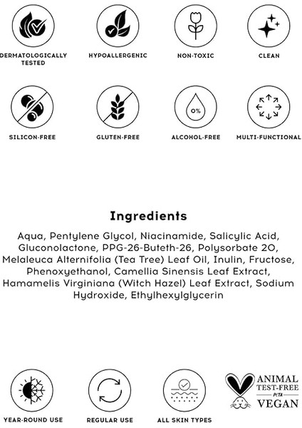 Co. Akne &amp; Siyah Nokta Karşıtı Gözenek Sıkılaştırıcı Bha/pha Niacinamide Salisilik Asit Tonik 200 ml fırsatları