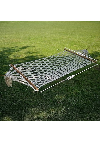 Tek Kişilik Pamuk Hamak | Çift Sarım &amp; Çift Örgü, 200×100 CM, 150 KG Kapasiteli indirimleri