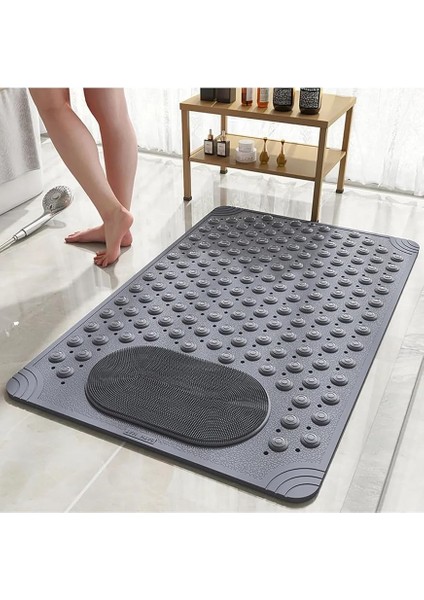 Home Antrasit Renk Silikon Kaymaz Tabanlı Banyo Paspası Duş Kaydırmazı Vantuzlu 36 x 69,5 cm indirimleri