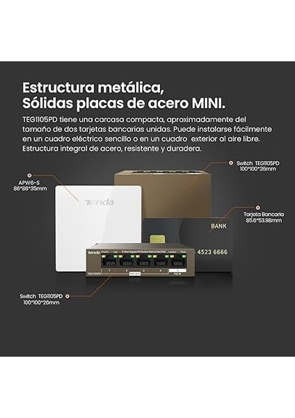 5 Port Poe Anahtarı, Güç Kaynağı Olmaz, Gigabit Poe Powered Switch (1 Poe In &amp; 4 Poe Out, Tak ve Çalıştır Poe Pd Switch, Fansız, Metal Gövde) (TEG1105PD) indirimleri