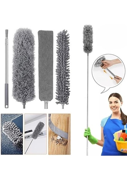 Home Teleskopik 3'lü Mop Toz Alma Püskülü Çok Fonksiyonlu Temizlik Seti,boşluk ve Tavan Temizliği Için Uzayabilir Toz Alma Seti fiyatları