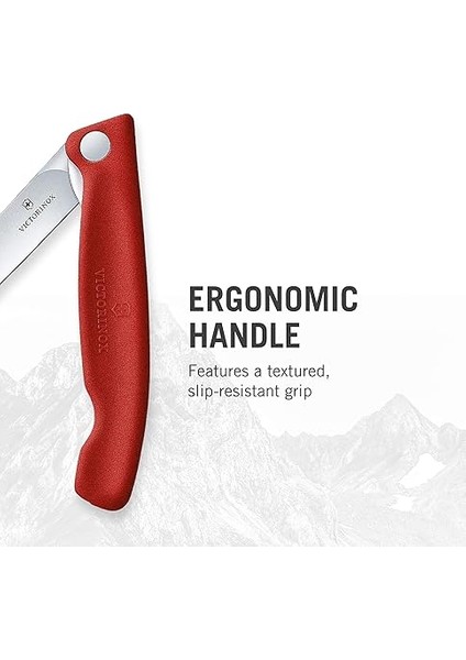 Isviçre Klasik Katlanır Sebze Bıçağı Düz Kesim Bulaşık Makinesinde Yıkanabilir 11 cm Kırmızı Blister Paketi fırsatları