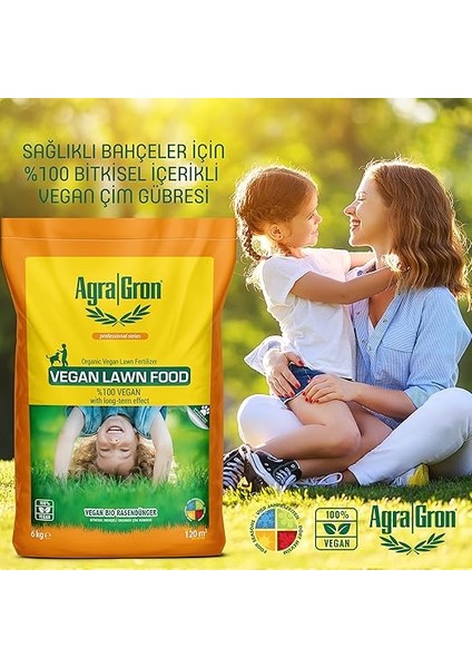 Çim Gübresi 20 kg Vegan Lawn FOOD%100 Bitkisel Menşeli Çim Gübresi/doğal Çim Coşturan Gübre Alman Lisanslı modelleri
