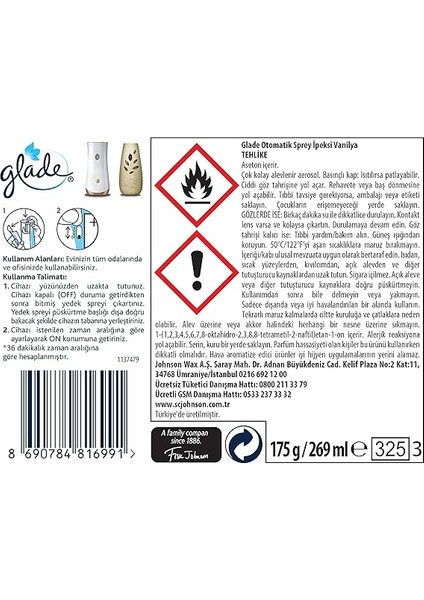 Ipeksi Vanilya Yedek Otomatik Sprey 60 Gün Etkili (1 x 269 Ml) fiyatları