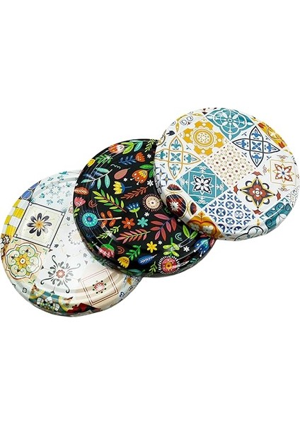 mm Karışık Desenli Metal Kavanoz Kapağı – Renkli Mutfaklar Koleksiyonu | 15 Adet | Sızdırmaz &amp; Dayanıklı | Özel Tasarım Kapak Seti fiyatları