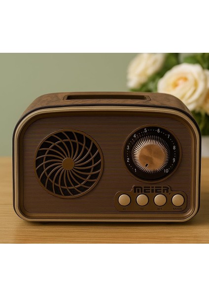Mini Boy Retro Bluetooth Radyo Hoparlör - CZ1010BT | Klasik Tasarım, Kablosuz Bağlantı, Güçlü Ses, Uzun Pil Ömrü, Taşınabilir Hoparlör CZ1010BT 135 x 95 x 75 mm (CZ1010BT - Kahverengi)