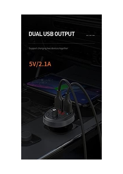 CC-6880 Fm Transmitter Çift USB Bluetooth Araç Şarj Cihazı fiyatları