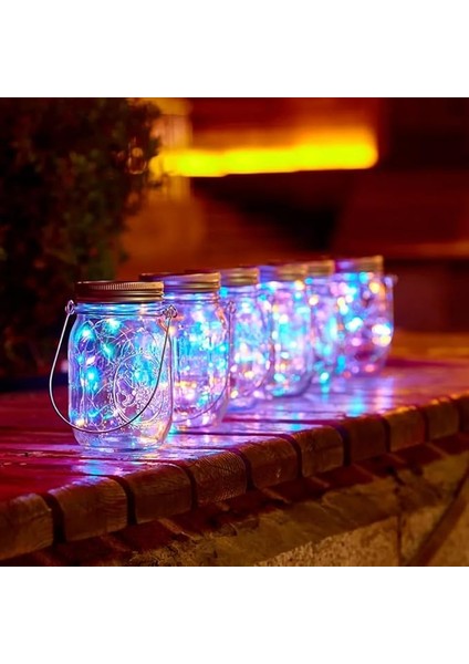 Solar Technology Güneş Enerjili 3W Rgb Çok Renkli Kavanoz Peri LED Asma Aparatlı 20 LED Bahçe, Ağaç, Balkon, Güverte, Yazlık, Veranda, Havuz Kenarı Aydınlatması Su Geçirmez fiyatları