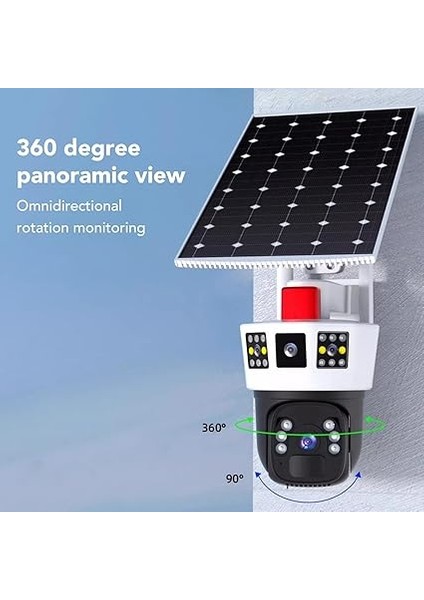 Güneş Enerjili Güvenlik Kamerası, Kablosuz 4g Güneş Güvenlik Kamerası, Çift Lens 2k Renkli Gece Görüşü Pır Hareket Algılama Ev Gözetim Için Yerleşik Güneş Paneli ile fiyatları
