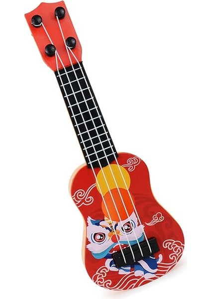 Mini Çocuk Ukulele, 4-String Ukulele Oyuncak Karikatür Aslan Günlük Eğlence Için Hafif (Kırmızı) indirimleri