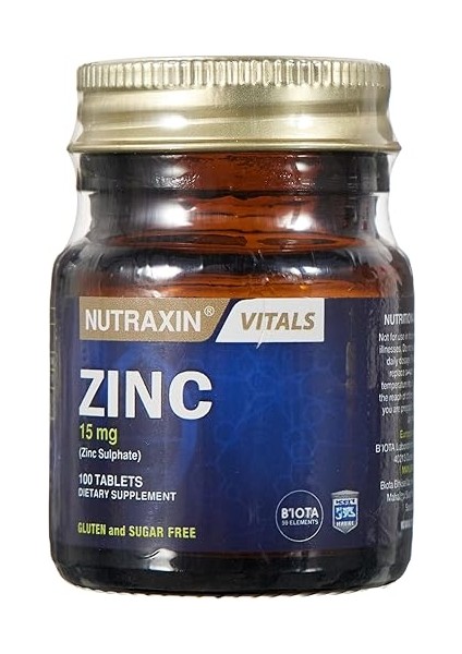 Vitals Zinc 15 Mg 100 Tablet Takviye Edici Gıda modelleri