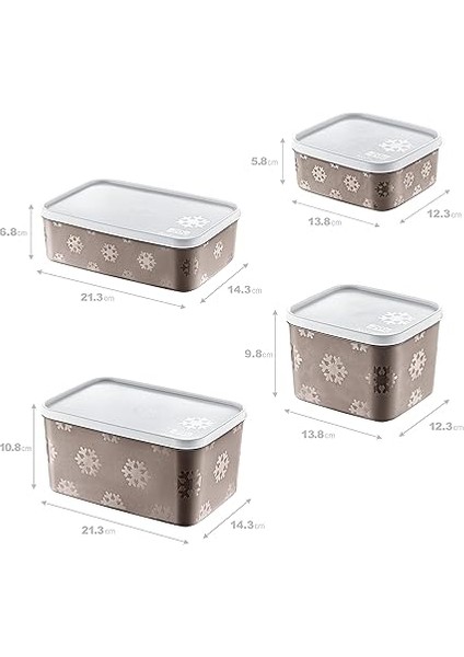 4'lü Set No Frost Saklama Kabı Terra (Tüm Boylar) modelleri