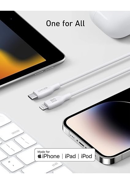 541 Usb-C To Lightning 30W Şarj Destekli 1,8m Şarj Kablosu (Eco Friendly) - Beyaz indirimleri