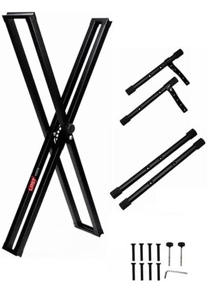 KS-04D Çift Profilli 7 Kademeli Üst Segmen Org Sehpası Standı Ayağı (Sabitleme Kayışlı) modelleri