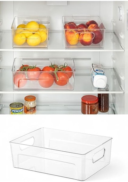 Kırılmaz Ultra Dayanıklı Buzdolabı Düzenleyici Organizer Kutu Şeffaf - 30X21X9 cm fırsatları